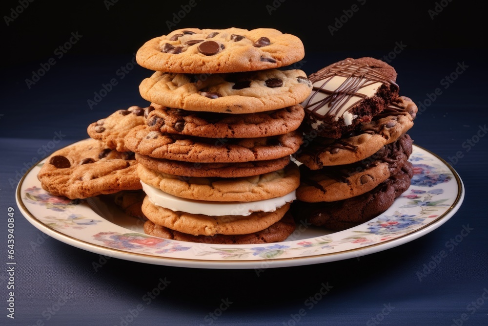 stack of assorted cookies on a plate stack of assorted cookies on a plate