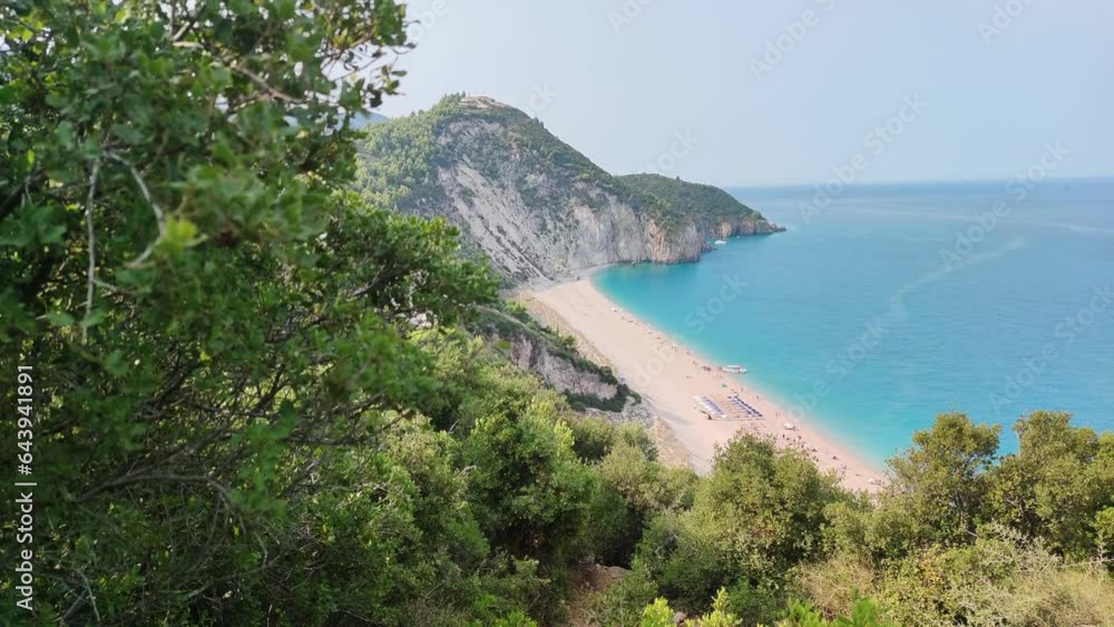 Amazing Panorama of Milos beach at Lefkada, Ionian Islands, Greece Amazing Panorama of Milos beach at Lefkada, Ionian Islands, Greece