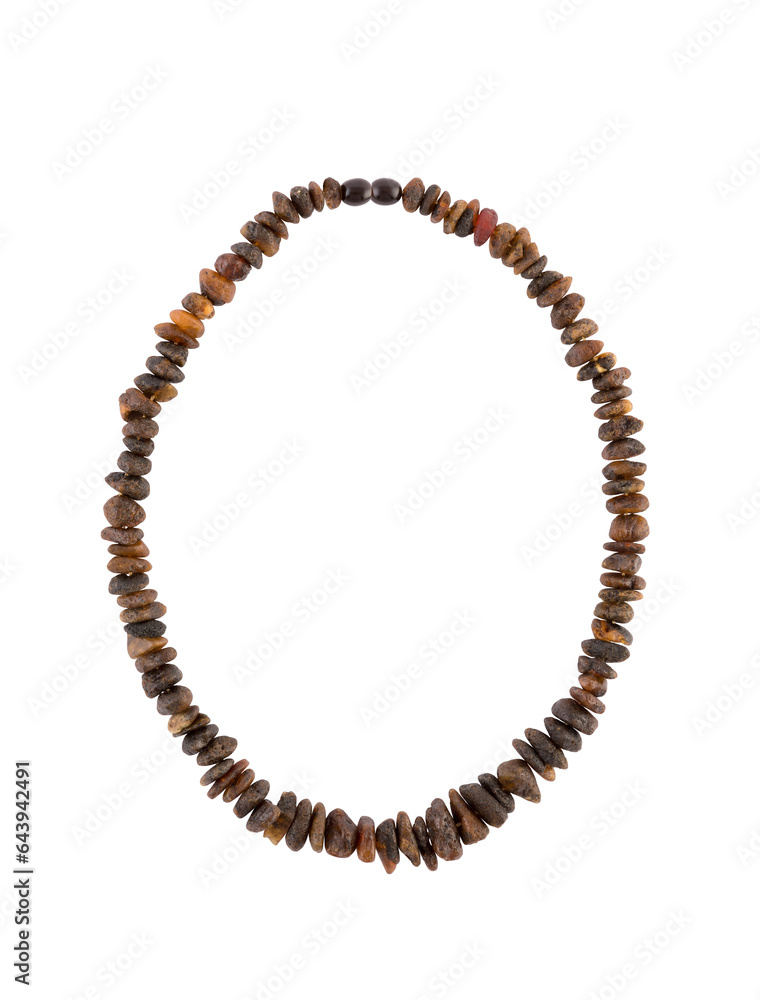 Amber necklace isolated on white background with clipping path Amber necklace isolated on white background with clipping path