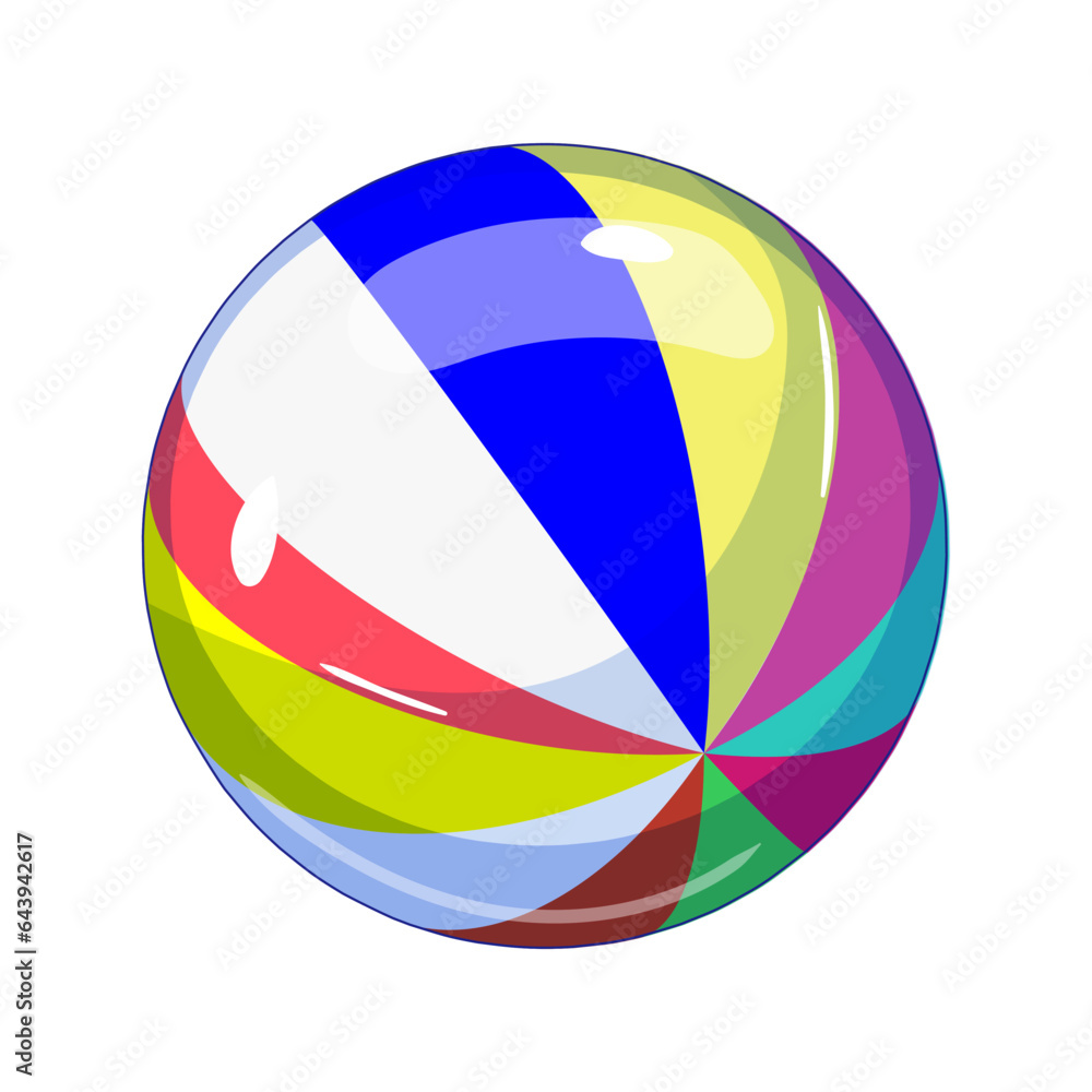 water beach ball cartoon. blue red, yellow summer, play sea water beach ball sign. isolated symbol vector illustration water beach ball cartoon. blue red, yellow summer, play sea water beach ball sign. isolated symbol vector illustration