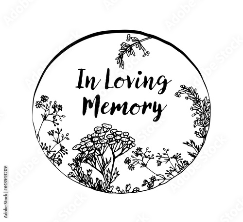 Obituary postcard with the text In Loving Memory.