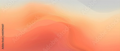 Abstrakcyjne pomarańczowe tło w fale - obraz malowany na płótnie przypominający mapę hipsometryczną