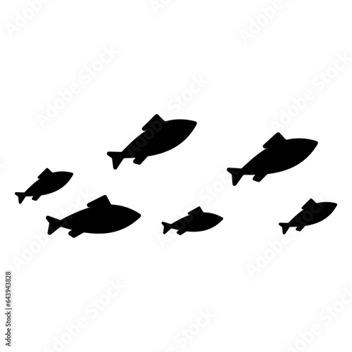school sea fish silhouette