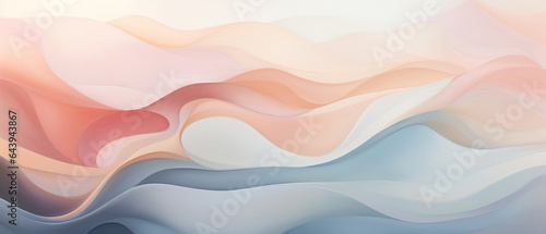 Abstrakcyjne tło w pastelowe fale - obraz na płótnie. Kolory niebieski i różowy - wzorki