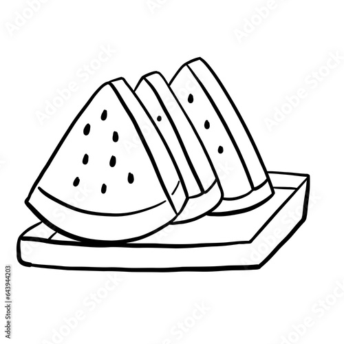 Εκτύπωση καμβά Watermelon drawing line fruit
