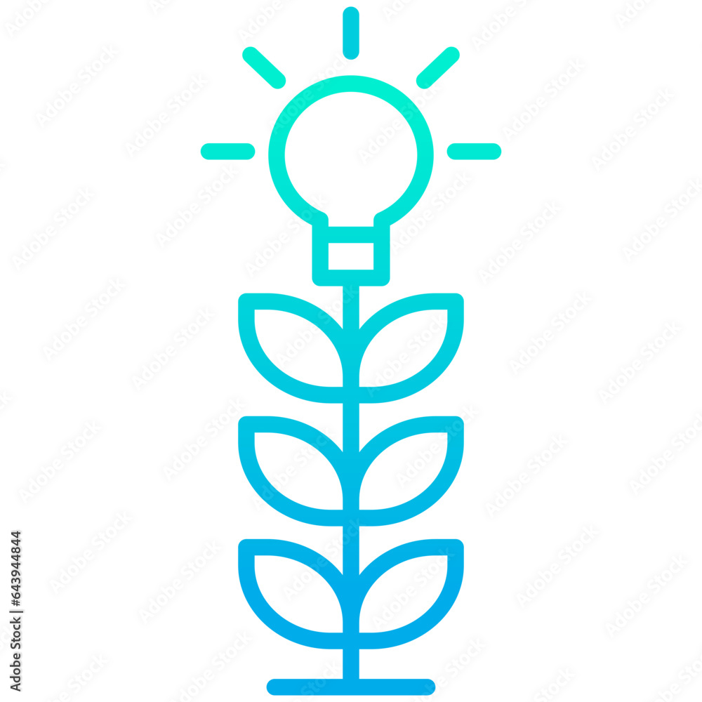 Outline gradient Grow plant Idea icon Outline gradient Grow plant Idea icon