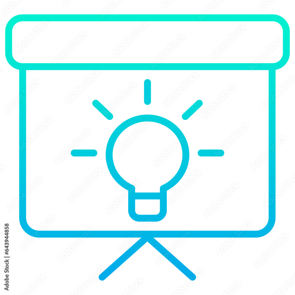 Outline gradient Presentation Idea icon Outline gradient Presentation Idea icon