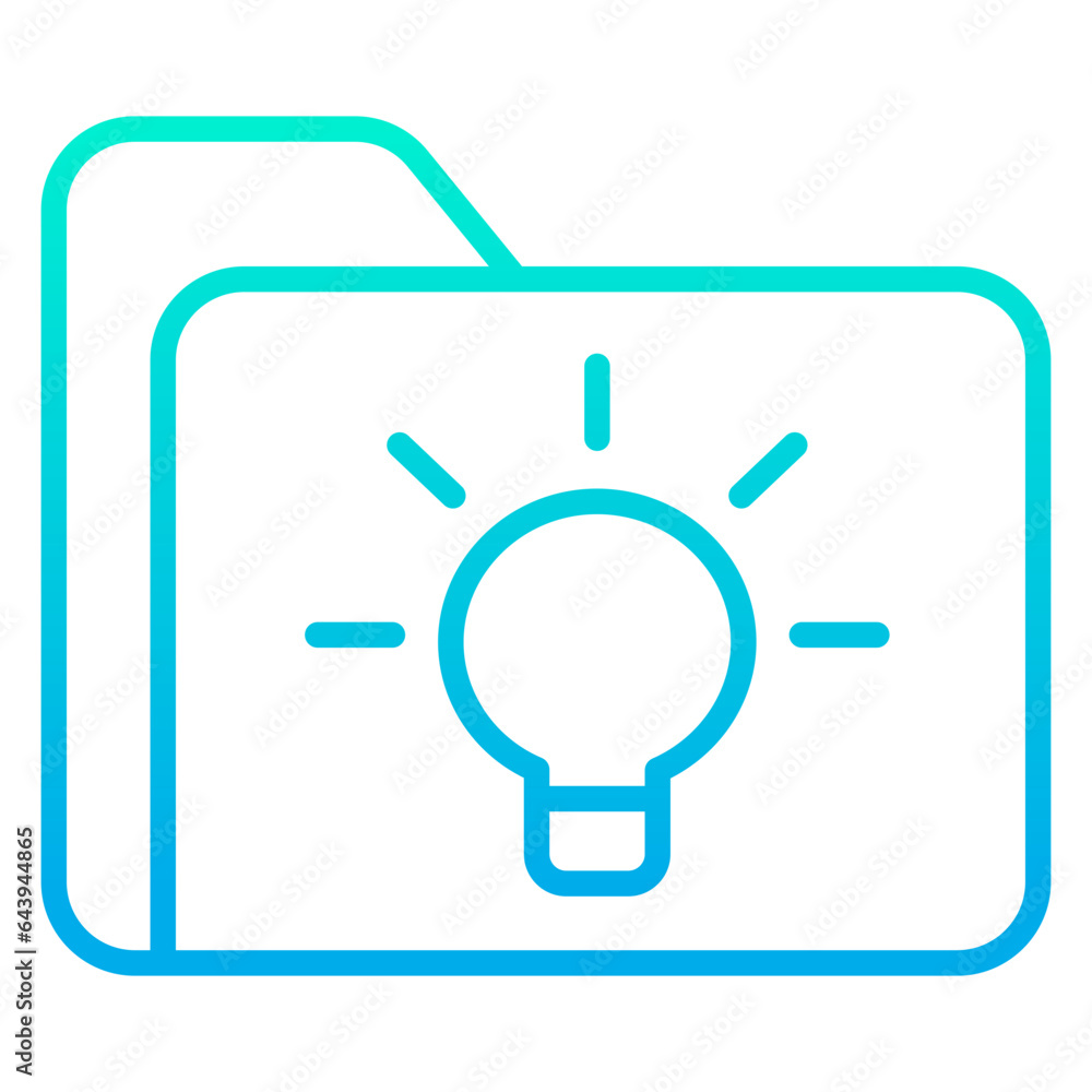 Outline gradient Folder Idea bulb icon Outline gradient Folder Idea bulb icon