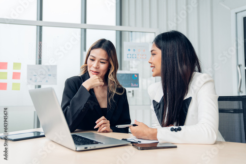 Business partners having meeting in coworking office space