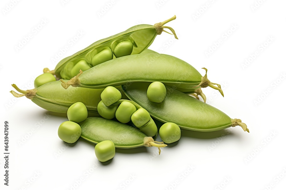 Peas photo realistic illustration - Generative AI. Peas photo realistic illustration - Generative AI.