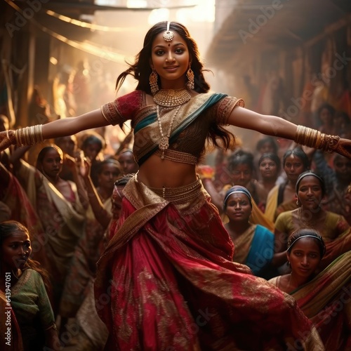 Indian girl dancing national dance