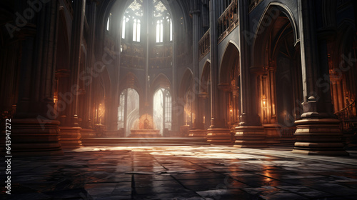 Gorgeous view of gothic cathedral interior