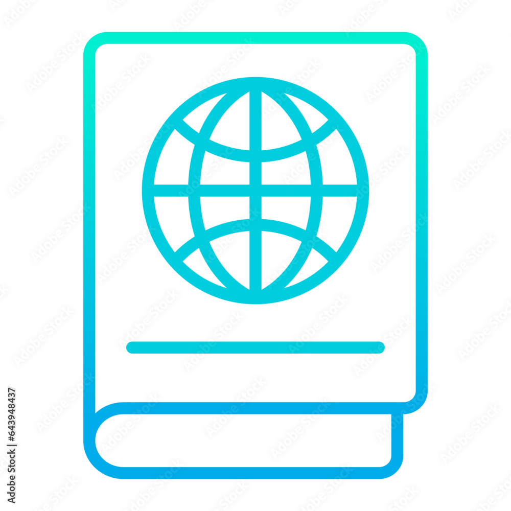 Outline gradient passport id icon Outline gradient passport id icon