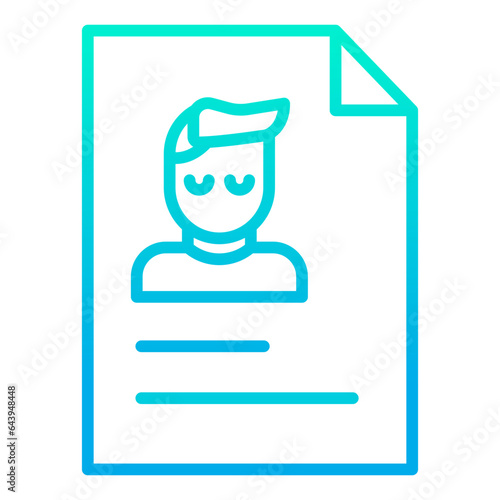 Outline gradient Resume File icon