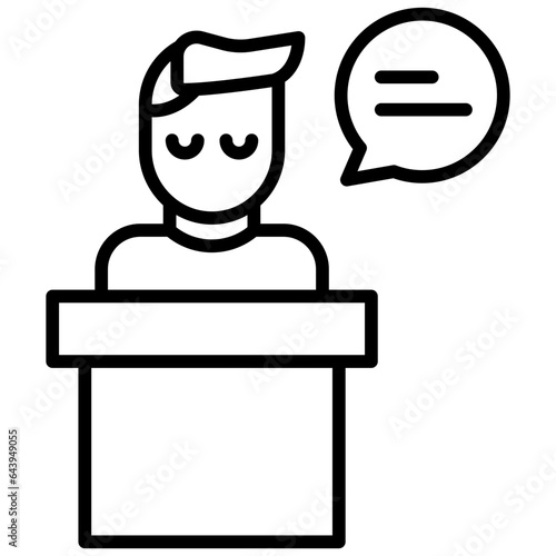 Outline Conference speech icon