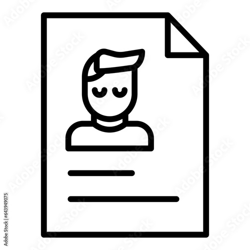 Outline Resume File icon