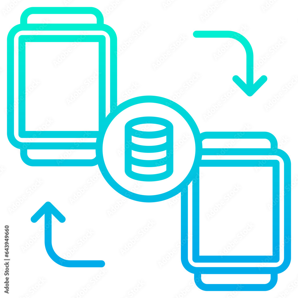 Outline gradient Smartwatch Database icon Outline gradient Smartwatch Database icon
