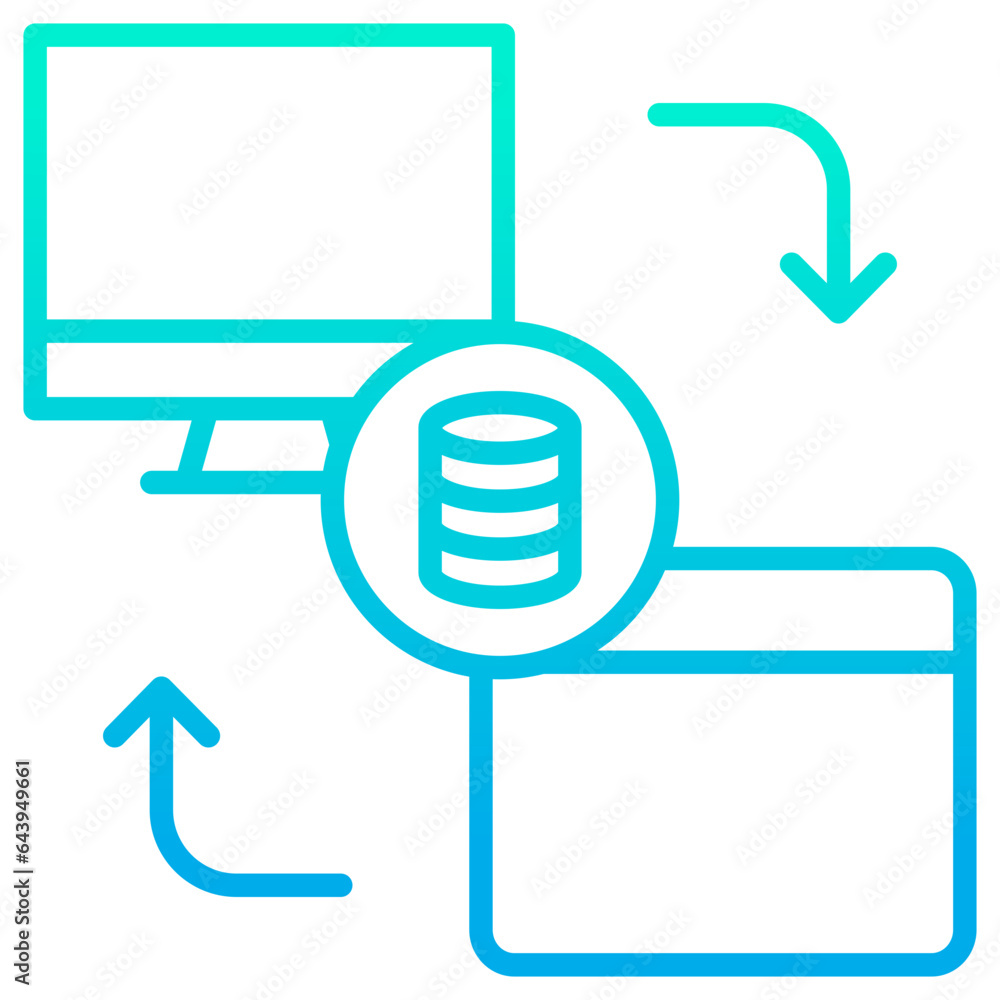 Outline gradient Shared Database Server icon Outline gradient Shared Database Server icon