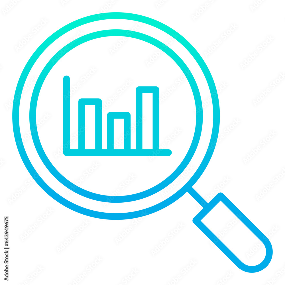 Outline gradient Search Analytics icon Outline gradient Search Analytics icon