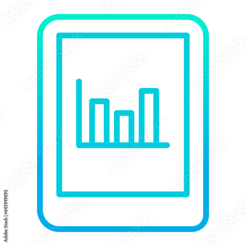 Outline gradient Tablet Analytics icon