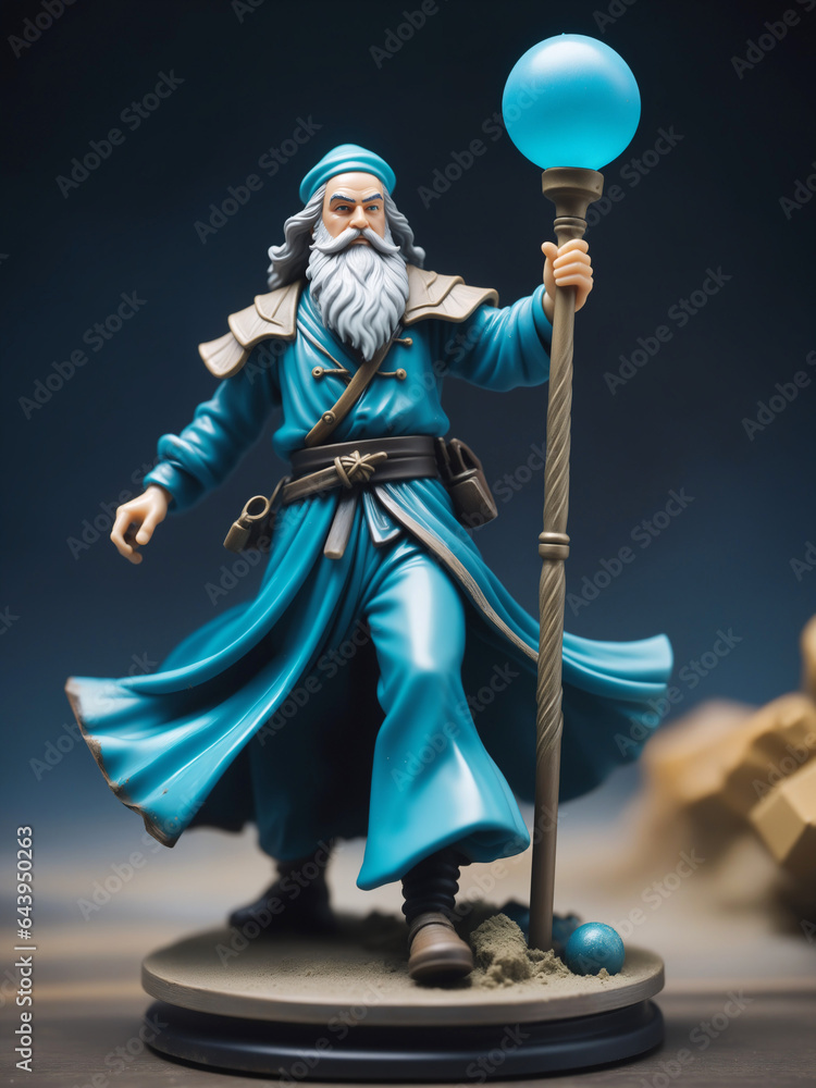 Obraz premium blue wizard figure game asset