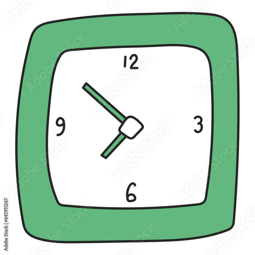 Wall clock minimalist illustration
