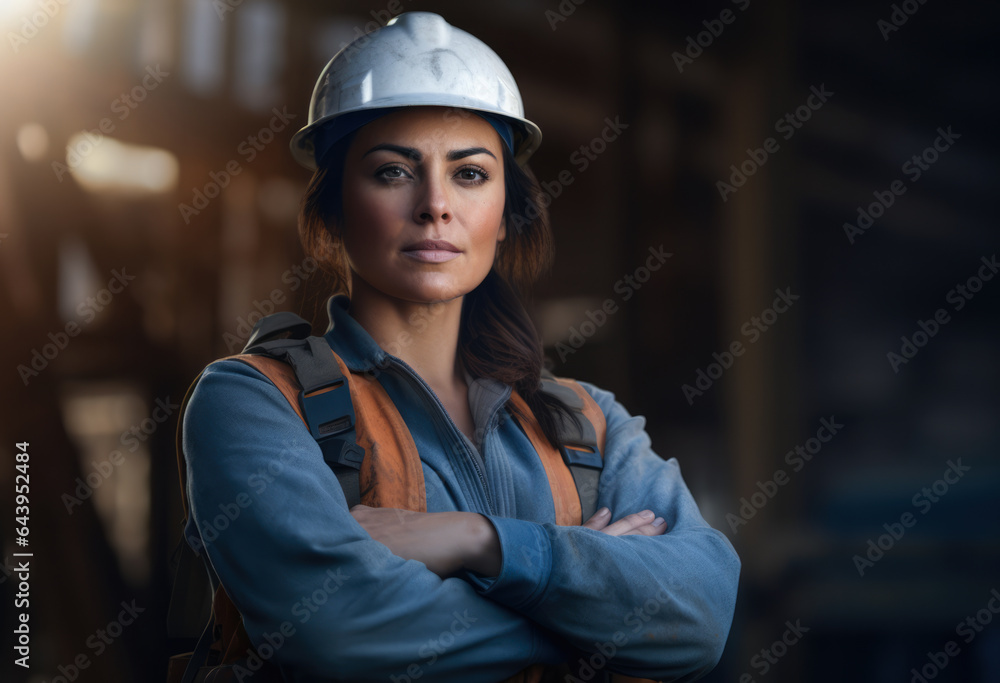 Woman working as a construction worker Woman working as a construction worker