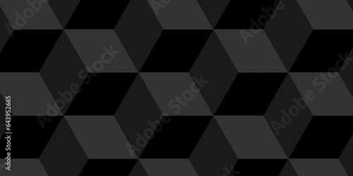 Background with Black and white cube geometric seamless background. Seamless blockchain technology pattern. Vector iilustration pattern with blocks. Abstract geometric design print of cubes pattern. © MdLothfor