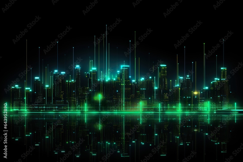 Background technology Gravitational field model, glowing lines green neon lines futuristic style. Background technology Gravitational field model, glowing lines green neon lines futuristic style.