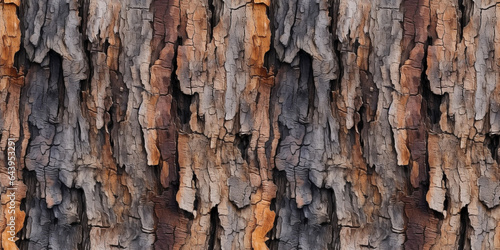 Close-up shot of a tree trunk with cracked and wrinkled wood texture in a seamless repeating pattern.