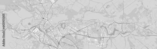 Map of Kryvyi Rih city, Ukraine. Urban black and white poster. Road map with metropolitan city area view.