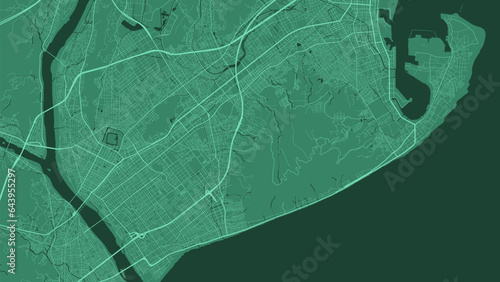 Εκτύπωση καμβά Green vector map of Shizuoka, Japan