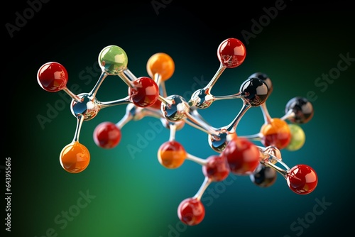3D molecule of dronabinol, marinol, sativex, syndros in 4K resolution. Generative AI photo