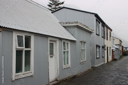 Street scene in the town of Isafjordur in the Westfjords of Iceland.