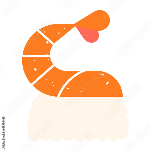 Ebi nigiri textured flat illustration
