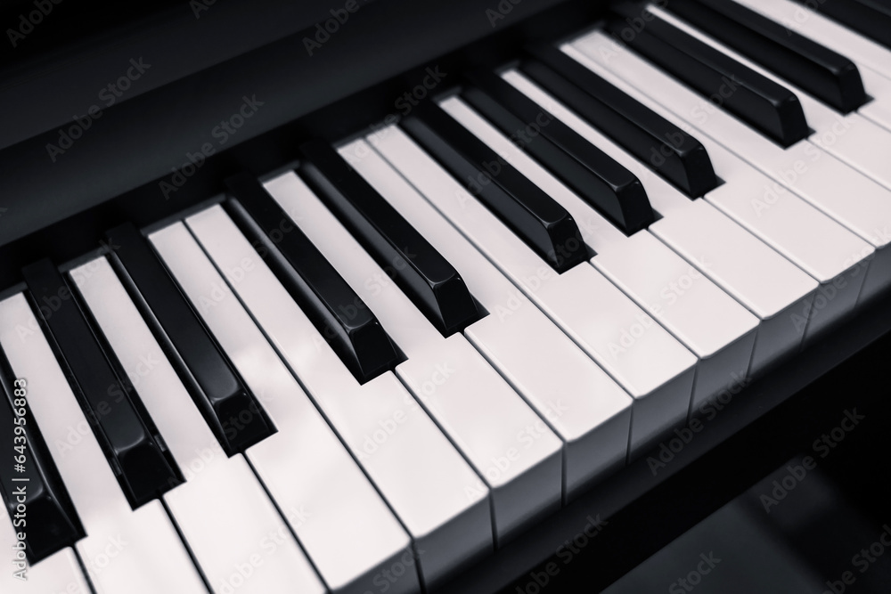 Close-up of traditional black and white piano keys Close-up of traditional black and white piano keys