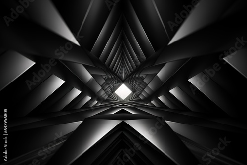 black and white tunnel abstract