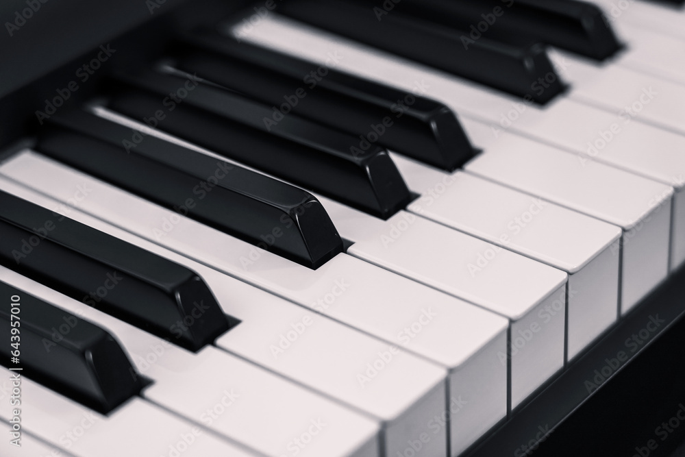 Close-up of traditional black and white piano keys Close-up of traditional black and white piano keys