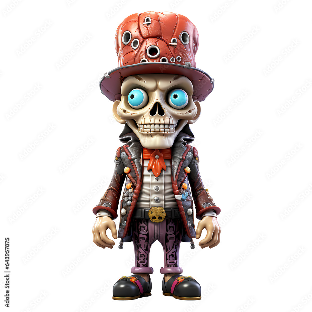 3D Halloween Pirate Clipart Illustration 3D Halloween Pirate Clipart Illustration