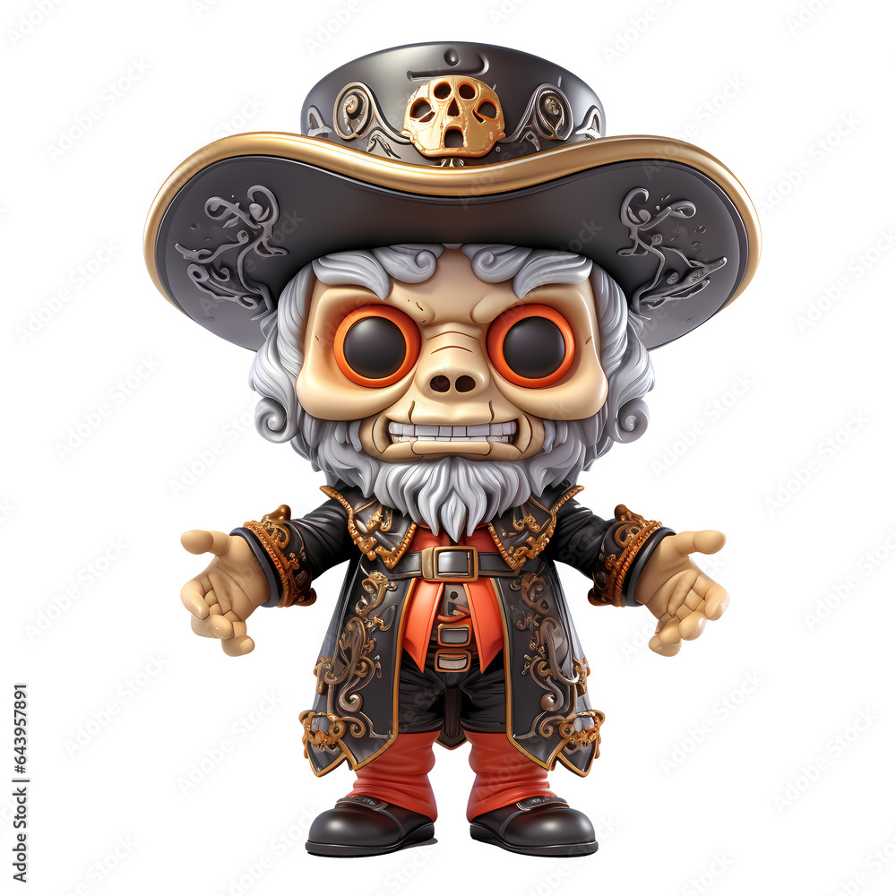 3D Halloween Pirate Clipart Illustration