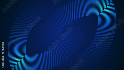 Dark blue simple abstract background with lines in a curved style geometric style as the main element.