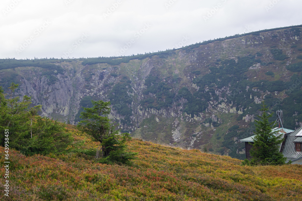 Hiking in Polish national park. Giant Mountains, Poland. Karkonoski park Narodowy. Polskie góry. Hiking in Europe. Hiking in Polish national park. Giant Mountains, Poland. Karkonoski park Narodowy. Polskie góry. Hiking in Europe.