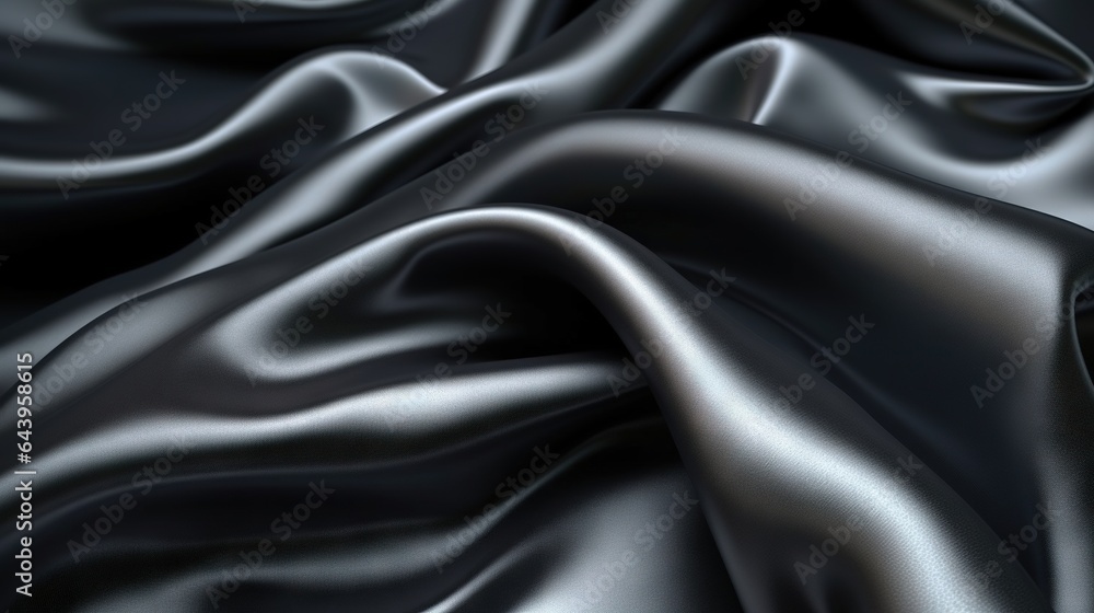 Obraz premium Black silk with creases texture background