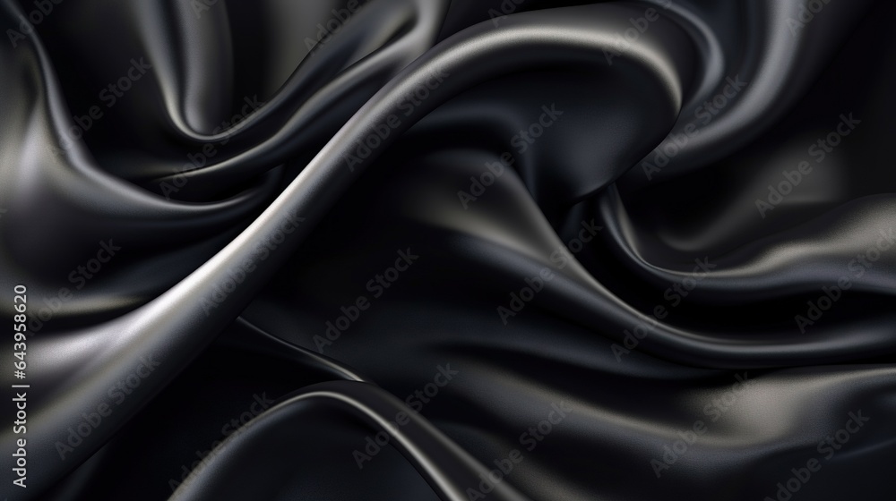 Obraz premium Black silk with creases texture background