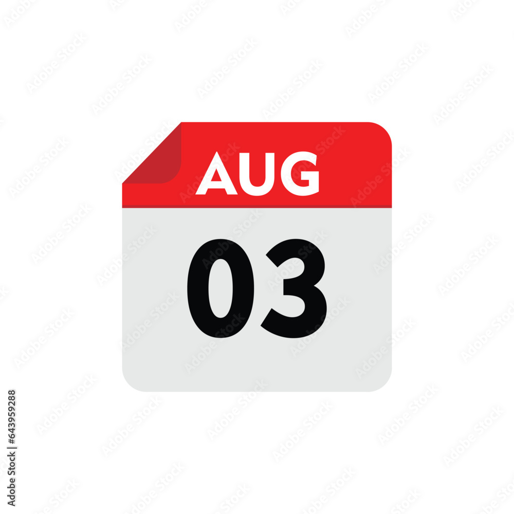 Fototapeta premium 03 august icon with white background