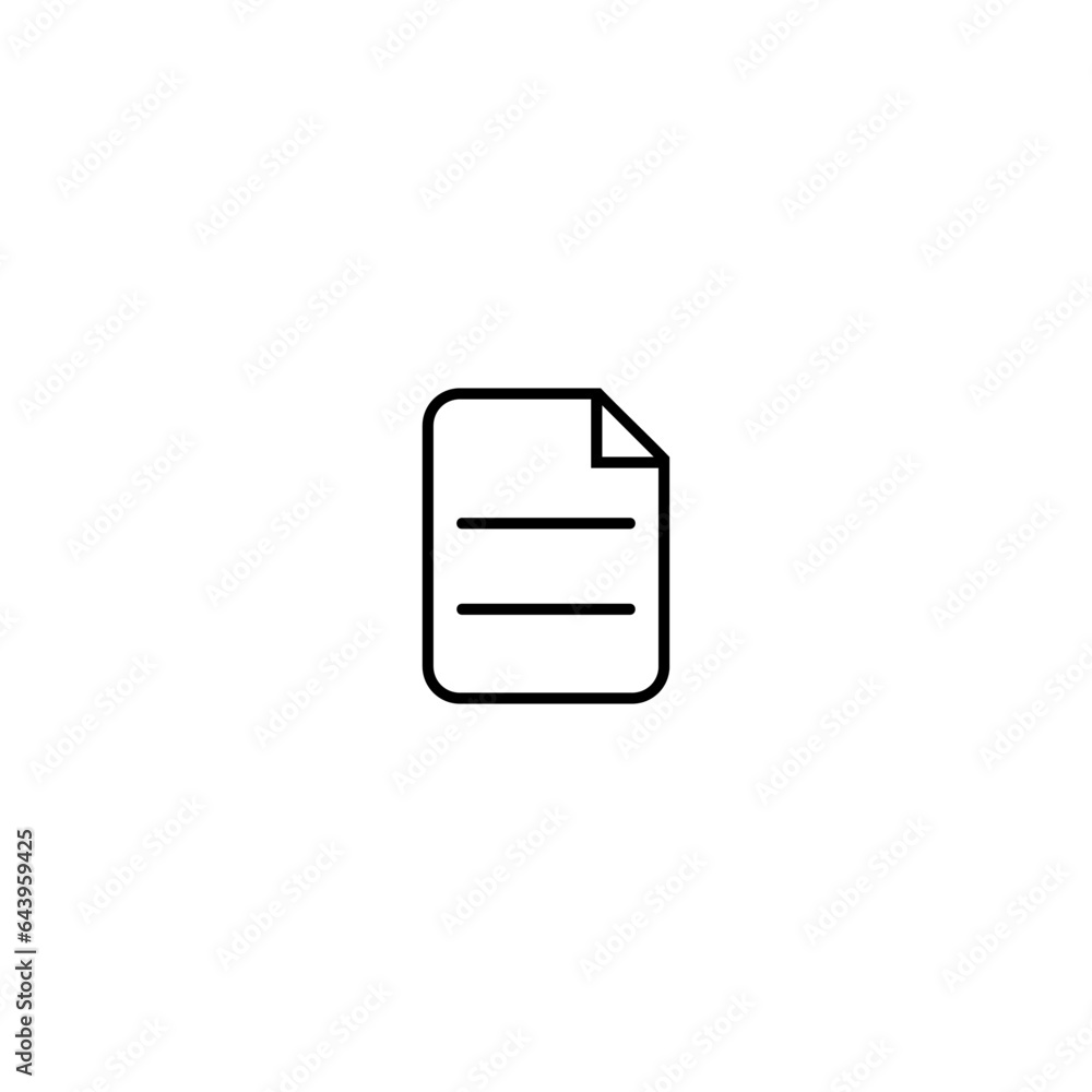 Paper list icon. Document editing line icon on white Paper list icon. Document editing line icon on white