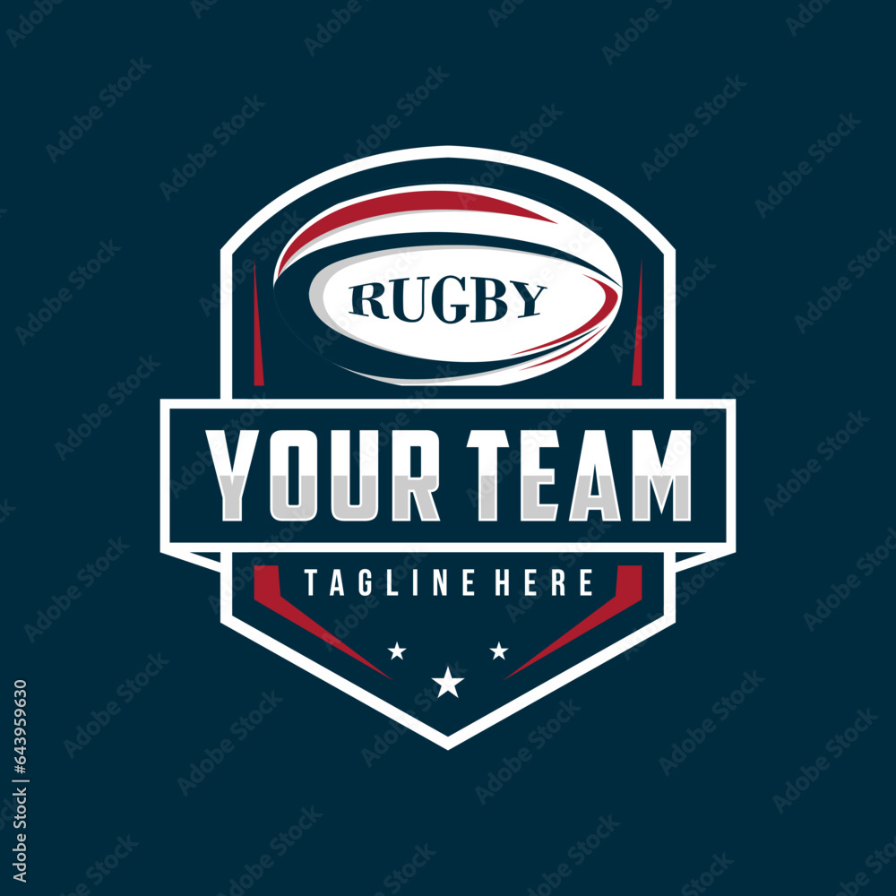 Rugby logo design vector illustration template, rugby club emblem