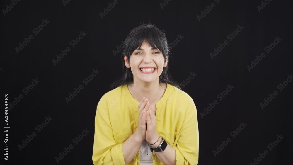 Happy woman rejoices. Happy woman rejoices.