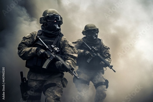 Soldier special forces smoke. Generate Ai