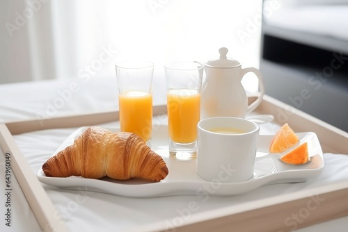Romantic healthy breakfast. Generate Ai